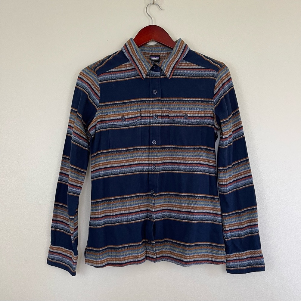 Patagonia Navy Striped Button-Down Shirt